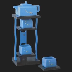 GIFT BOXED Ceramic Tea Set Display Stand Vintage GLOBAL DECOR